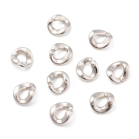 Ccb perles en plastique, anneau, couleur de nickel