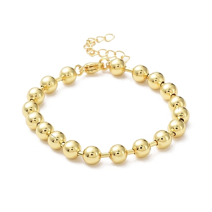 Rack Plating Brass Ball Chain Bracelets for Women, Long-Lasting Plated, Lead Free & Cadmium Free