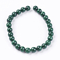 Perlas de malaquita naturales hebras, rondo, verde