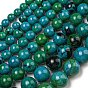 Perles en pierres gemme, synthétique chrysocolla, teints et chauffée, ronde, 10~20mm, Trou: 1~2mm