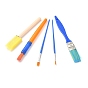 Plastic Paint Brushes Pens Sets, with Aluminium Tube, Nylon Wool, Wood, Sponge, For Watercolor Oil Painting