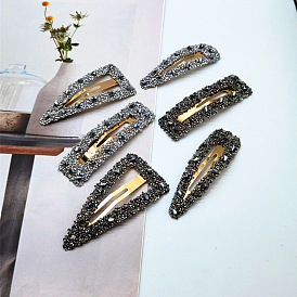 Square Rhinestone Hair Clip - Simple and Elegant Hairpin for Girls.