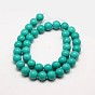 Round Natural Magnesite Beads Strands, Dyed, Turquoise