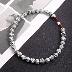 Shiny Hip Hop Ball Necklace for Street Style Punk Fashion Men and Women