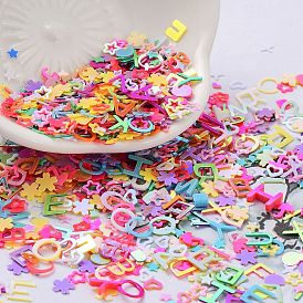 Ornament Accessories, PVC Plastic Paillette/Sequins Beads, Golden Sheen, Letter/Flower/Umbrella