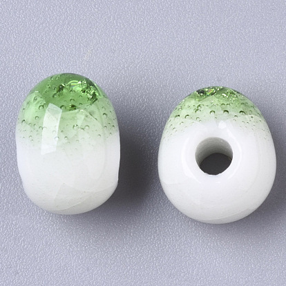 Cuentas de porcelana hechas a mano, estilo de cuentas de crujido, oval