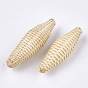 Handmade Reed Cane/Rattan Woven Beads, For Making Straw Earrings and Necklaces, No Hole/Undrilled, Rice