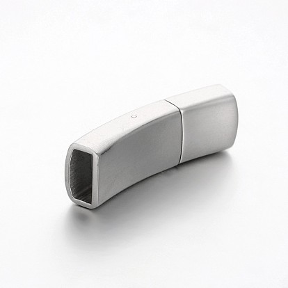 Rectangle 304 Stainless Steel Matte Surface Bayonet Clasps, 43.5x14x9mm, Hole: 11x5mm
