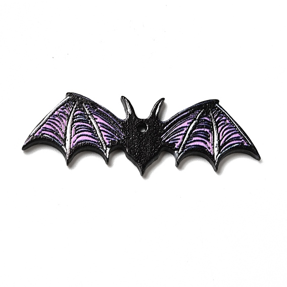 Halloween Acrylic Big Pendants, for DIY Earring Findings, Bat