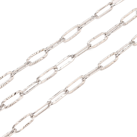 304 chaînes trombones texturées en acier inoxydable, chaînes de câble allongées étirées, soudé, avec bobine