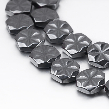 Non-magnétiques perles d'hématite synthétique brins, hexagone