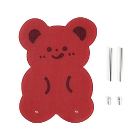 Cadre d'affichage de boucle d'oreille acrylique, avec les accessoires en fer de tonalité de platine, ours