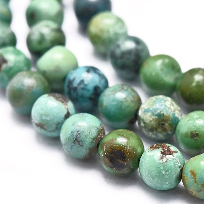 Hubei naturelles turquoise perles brins, ronde