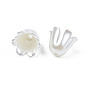 ABS Plastic Imitation Pearl Flower Bead Caps, 6-Petal