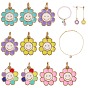 10Pcs 5 Colors Brass Enamel Charms, Real 18K Gold Plated, Long-Lasting Plated, Flower