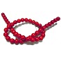 Perles howlite synthétiques, teint, ronde, rouge