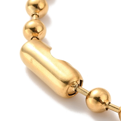 Chapado al vacío 304 conjunto de collar y pulsera de cadena de bolas de acero inoxidable, conjunto de joyas con cierre de conector de cadena de bolas para mujer