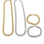 Ion Plating(IP) 304 Stainless Steel Cuban Link Chain Bracelets & Necklaces Jewelry Sets, with Lobster Claw Clasps