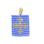 Perles de rocailles à motif de métier à tisser japonais miyuki faites à la main, rectangle avec pendentifs croix