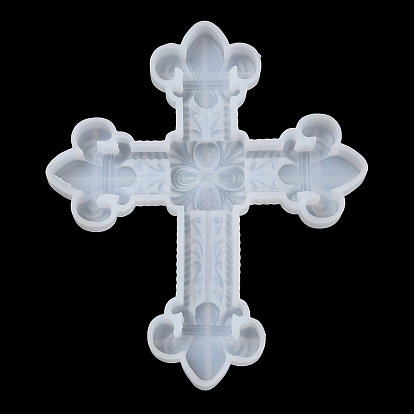 Molde de silicona para decoración de exhibición en forma de cruz religiosa, moldes de resina, para resina uv, fabricación artesanal de resina epoxi