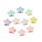 Spray Painted Frosted Opaque Acrylic Beads, Star