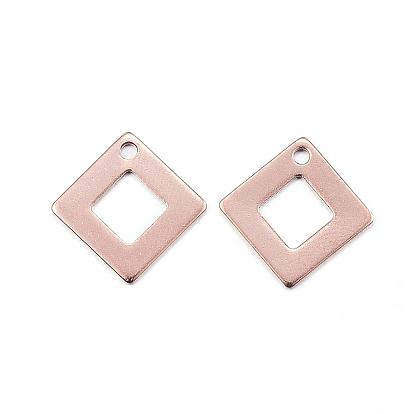 Ion Plating(IP) 201 Stainless Steel Charms, Rhombus