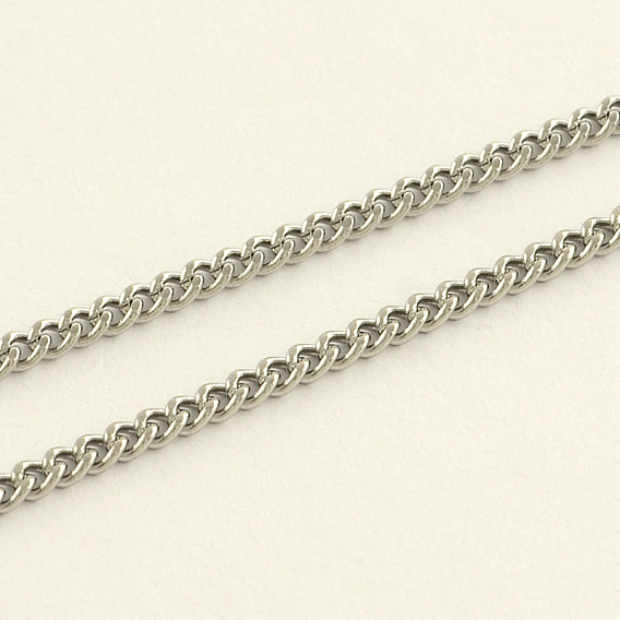 304 Stainless Steel Curb Chains, with Spool, Unwelded, Faceted