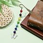 Butterfly Alloy Enamel Pendant Bookmark with Chakra Gemstone Bead, Alloy Feather Bookmarks