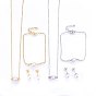 304 définit bijoux en acier inoxydable, colliers, boucles d'oreilles et bracelets, avec des perles acryliques