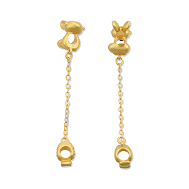 Brass Beads, with Chain, Cadmium Free & Nickel Free & Lead Free, Rabbit with Carrot