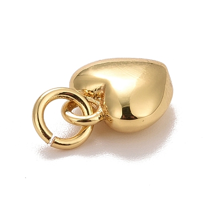 Colgantes de latón chapado en oro real 18k, con anillos de salto, larga duración plateado, sin plomo y el cadmio, corazón