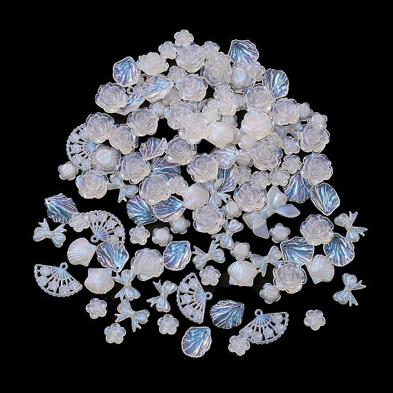 Kit de recherche de fabrication de bijoux de bricolage, y compris des breloques et des perles en acrylique transparent, couleur ab , formes mixtes