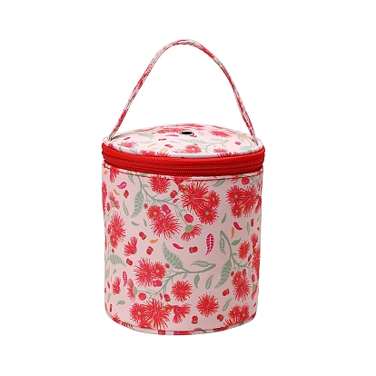 Оксфордская сумка-ведро с узором красной паучьей лилии/лимона/розы на молнии с ручкой, органайзер для хранения пряжи, сумка для крючков и спиц
