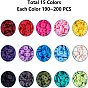 15 Colors Eco-Friendly Handmade Polymer Clay Beads, Disc/Flat Round, Heishi Beads