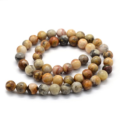 Natural Crazy Agate Beads Strands, Round