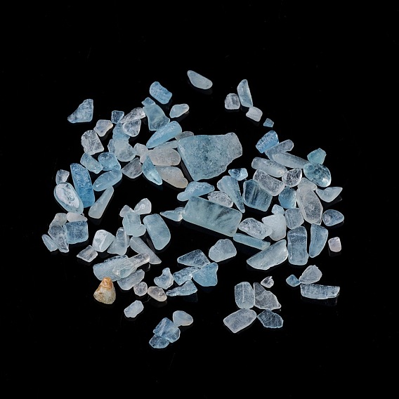 Natural Aquamarine Chip Beads, No Hole/Undrilled