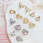 Alloy Cubic Zirconia Pendants, with Resin, Planet/Heart/Bowknot Charm