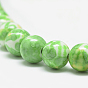 Océano sintético cuentas de jade blanco hebras, teñido, rondo