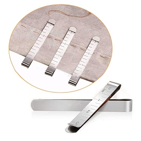 Stainless Steel Sewing Clip Cloth Ruler, Hemming Clips, Hem Maker Ruler