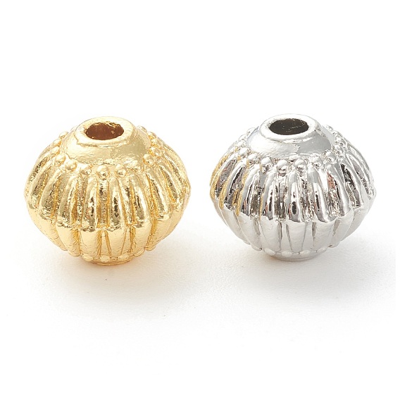 Perles ondulées en alliage de placage de crémaillère, sans plomb et sans cadmium, plaqué longue durée, lanterne