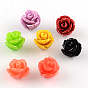 Dyed Flower Synthetical Coral Beads, 8.5x8mm, Hole: 1mm