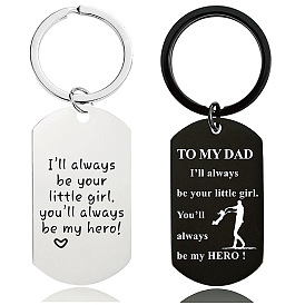 Army Card with Phrase Stainless Steel Pendant Keychain, Father's Day Gift Keychain