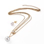 304 définit bijoux en acier inoxydable, chaînes torsadées colliers double couche et clous d'oreilles, avec des perles acryliques, strass et de homard fermoirs griffe, ronde