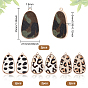 BENECREAT 8Pcs 4 Colors Eco-Friendly Cowhide Leather Pendants, with Golden Plated Alloy Findings, teardrop with Leopard Print Pattern