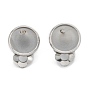 304 Stainless Steel Clip-on Earring Setting, Flat Round