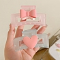 Heart Resin Hair Claw Clips, Candy Color Large Non Slip Jaw Clamps for Women, Moon/Rectangle