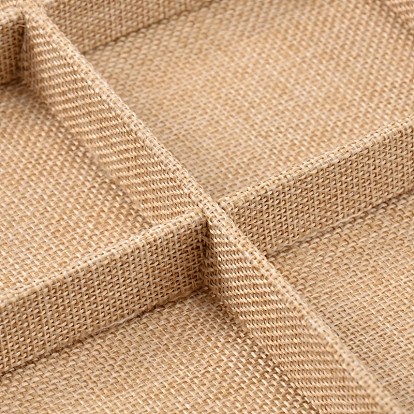 Прямоугольник деревянные ящики pesentation, покрыты конопли тканью, 12 отсеков, 24x35x3 см