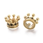 304 acier inoxydable perles européennes, Perles avec un grand trou   , avec des perles zircons, couronne