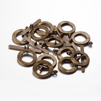 Tibetan Style Toggle Clasps, Antique Bronze, Cadmium Free & Nickel Free & Lead Free