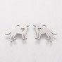 304 Stainless Steel Puppy Silhouette Charms, Dog with Heart